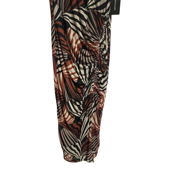 Taylor Sleeveless Maxi Dress With Abstract Print Black & Rust Colors Size Medium - Picture 5 of 11